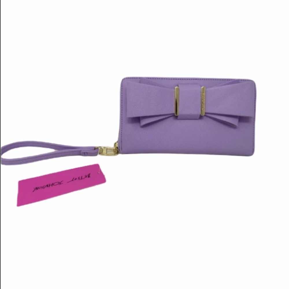 Betsey Johnson purple wristlet goldtone hardware - Picture 1 of 5